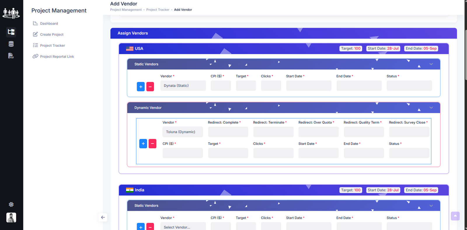 Flexible Survey Setup